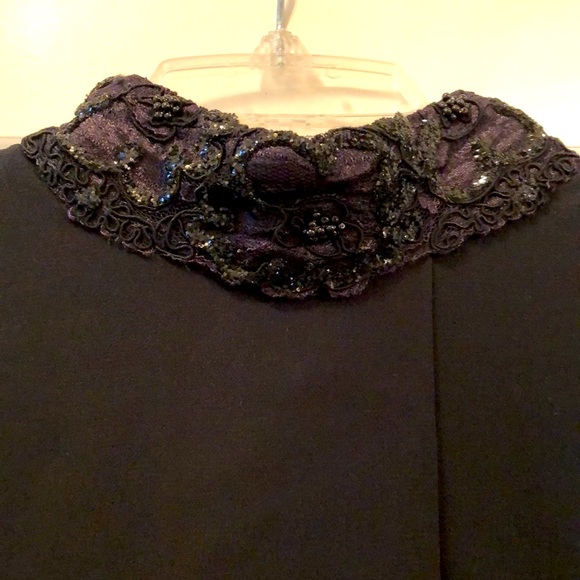 Ursula of Switzerland dress, beads, sequins, & lace, sheer chiffon, lined, EUC - Picture 3 of 6